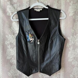 Casual Corner Women's Black Leather Vest